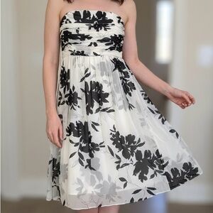 Ann Taylor Silk Floral Patterned A-Line Cocktail Dress Size 6